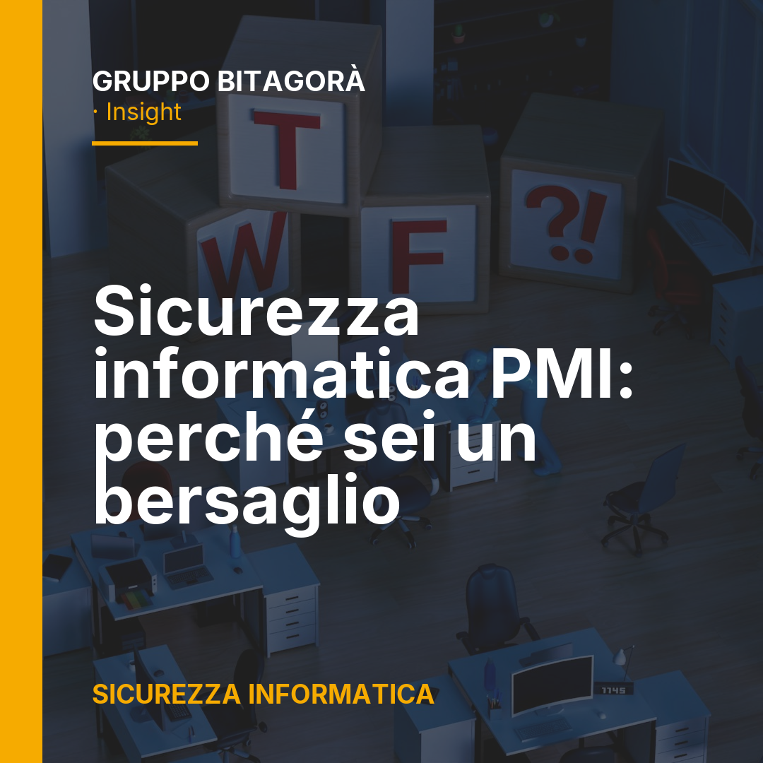 Ufficio PMI con postazioni di lavoro, simbolo della sicurezza informatica aziendale