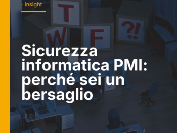 Ufficio PMI con postazioni di lavoro, simbolo della sicurezza informatica aziendale